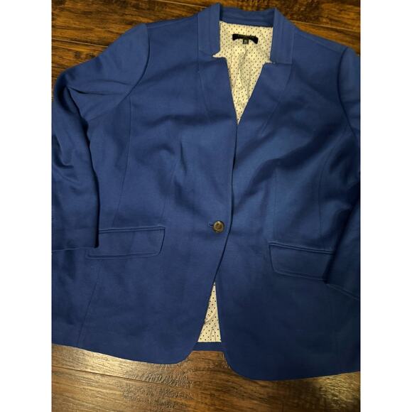 Talbots Jacket Womens Blue Blazer Cotton Career Office Preppy Sz:18w Plus - Picture 2 of 7